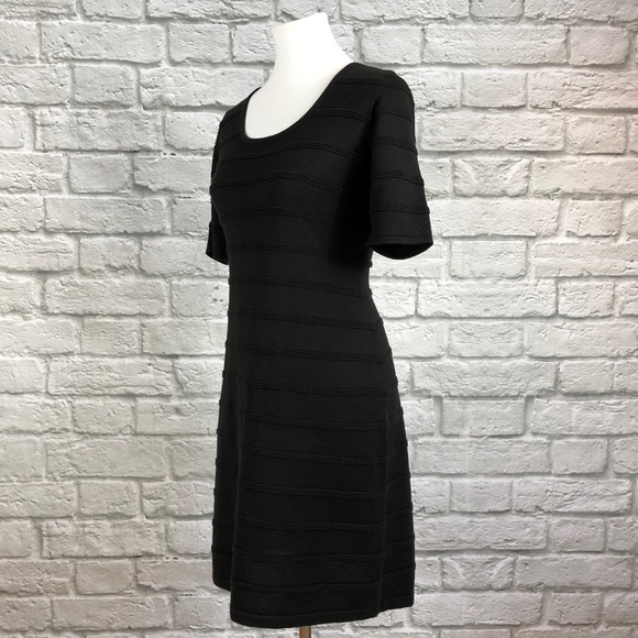 Calvin Klein Black Ribbed Bandage Dress - Picture 2 of 5